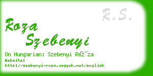 roza szebenyi business card